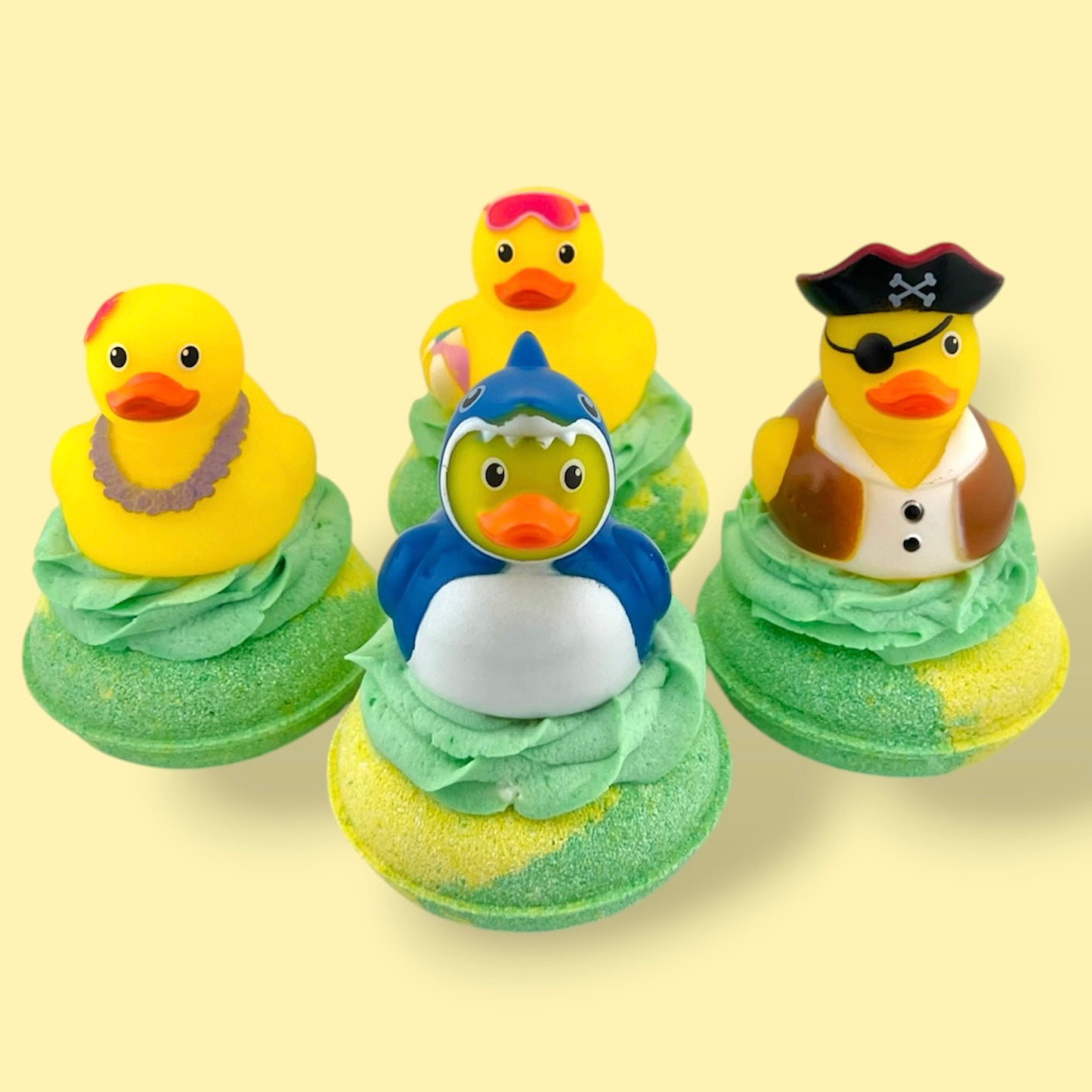 Duckie Bath Bomb with Bubble Bath Top