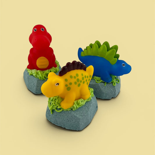 Dino Bath Bomb with Bubble Bath Top