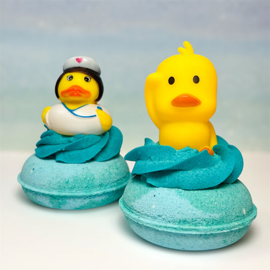 Duckie Bath Bomb with Bubble Bath Top