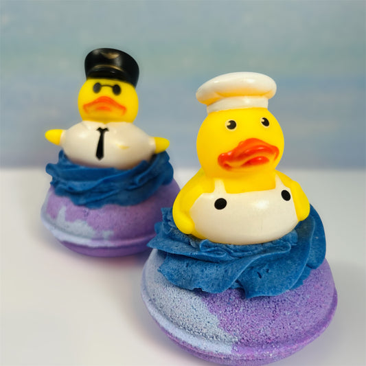 Duckie Bath Bomb with Bubble Bath Top